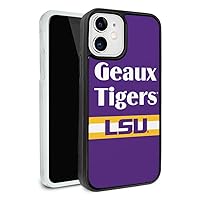 Geaux Tigers LSU Protective Slim Fit Hybrid Rubber Bumper Case Fits Apple iPhone 12 Pro and 12