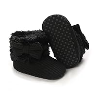 LAFEGEN Baby Girl Booties Non Slip Faux Fur Infant Ankle Snow Boots Newborn Toddler First Walker Winter Crib Shoes 3-18 Months
