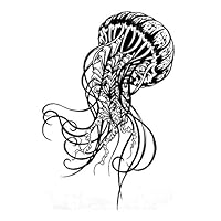 HTDZDX 10pcs Jellyfish Temporary Tattoos Men Body Art Flash Tattoo Stickers Jelly Fish Waterproof Beauty Henna Fake Tatoo