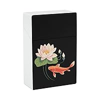 Carp Japan Fish Lotus Flower Cigarette Case Plastic Cigarette Pocket Holder Flip Open Cigarette Protective Cover Storage Box