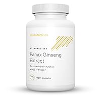 Illuminate Labs Panax Ginseng Extract Capsules | 200 mg | Supports Energy, Cognitive Function & Mood | Third-Party Tested and Backed by Medical Research