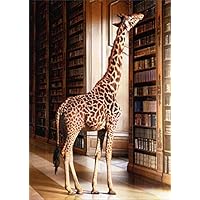 Giraffe at Library Funny/Humorous Graduation Card