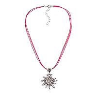 Diamond Edelweiss Pendant Necklace, Elegant Flower Pendant Necklace Fashion Accessories Edelweiss Pendant Necklace Adjustable Chain Thoughtful Gift