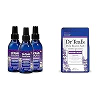 Dr Teal's Sleep Spray with Melatonin & Essential Oil Blend (Pack of 3) & Epsom Salt Soaking Solution Soothe & Sleep Lavender 3lbs