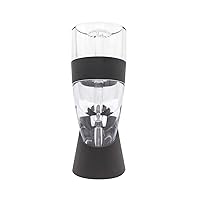 Houdini Red Wine Aerator with Base, 6 inches, Black/Silver