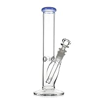 REANICE Bong Glass Water Pipe Plating Downstem Bubbler 14.4mm Height 12.2in Smoking Ice Bongs 