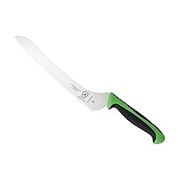Mercer Culinary Millennia Colors 9-Inch Offset Wavy Edge Bread Knife, Green