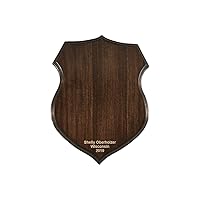 Shield Antler Taxidermy Plaque- Engraved Hardwood