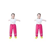 Children's Kids Rain Dungarees Mud Trousers Waterproof Breathable for Girls Boys 2PCS Tween Girl