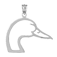 Duck Head Pendant | Sterling Silver 925 Duck Head Pendant - 32 mm