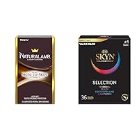 TROJAN NaturaLamb 10 Count & SKYN 36 Count Non-Latex Condoms Variety Bundle