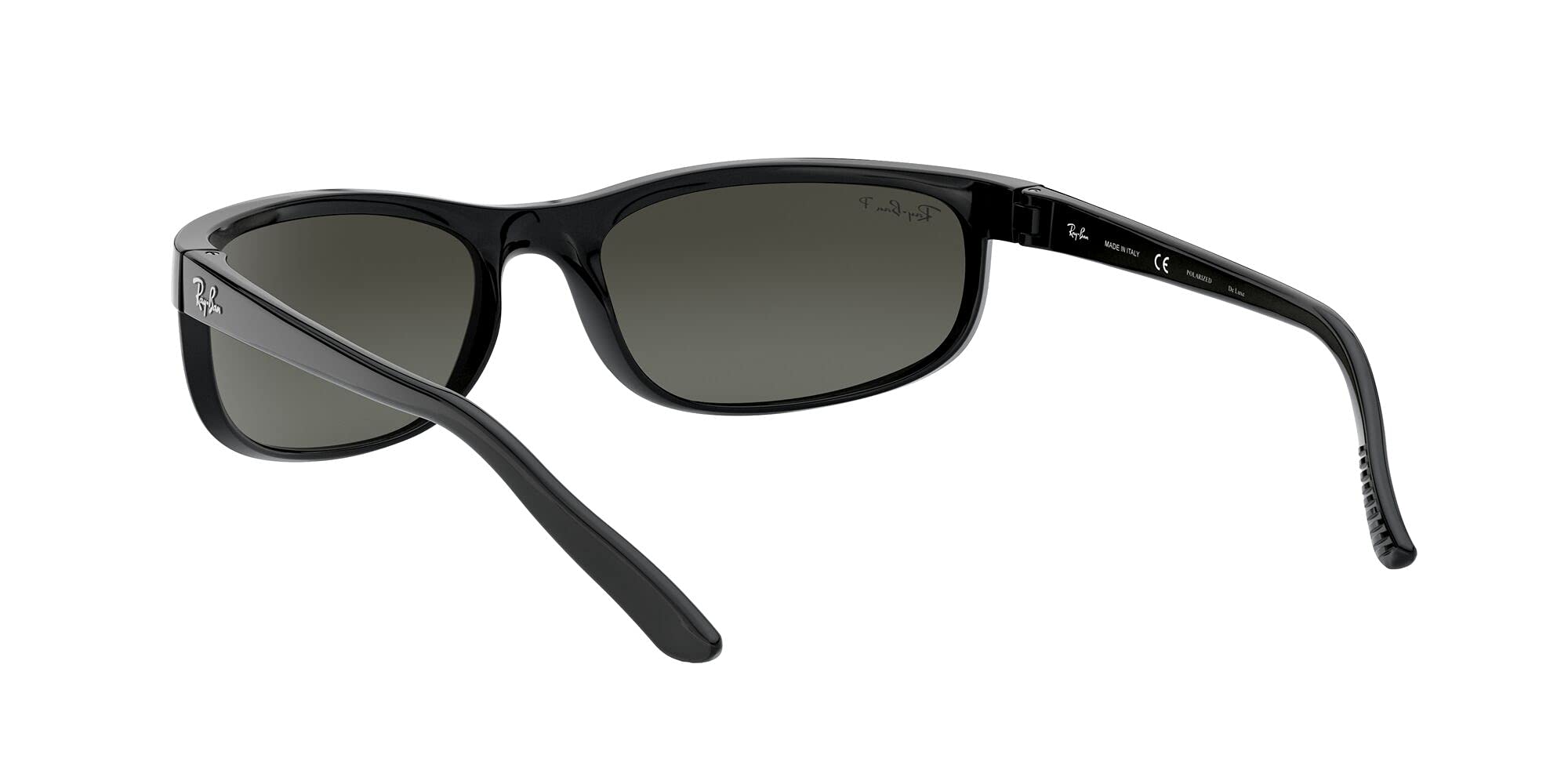 Ray-Ban Unisex Sunglasses Black Frame, Polarized Grey Mirror Lenses, 62MM