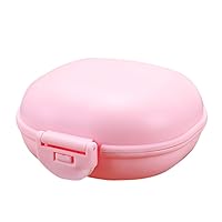 Portable Travel Soap Dish with Lid, Bathroom Soap Dish Tray Case Home Shower Travel Hiking Holder Container Soap Box, Toilet Creative Drain Soap Tray (Pink)