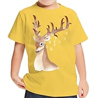 Deer Art Toddler T-Shirt - Animal Graphic Kids' T-Shirt - Illustration Tee Shirt for Toddler