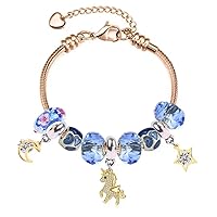 Fit Pandora Unicorn Bracelet Teen Girls Gift Ideas Adjustable 6.7-8.3 Inch