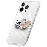 Compatible with iPhone 14 Pro Clear Case with Cute Penguin Cat Transparent Cases for Girls Boys, Shockproof with TPU Silicone Bumpers Anti-Scratch Cover for iPhone 14 Pro