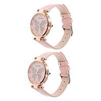 BESTOYARD 2pcs Butterfly Ladies Watch Wristwatch for Women Exquisite Wrist Watch Stylish Wrist Watch Leisure Watch Watches Fashionable Women Watch Butterfly Watch Water Proof Women's Pu