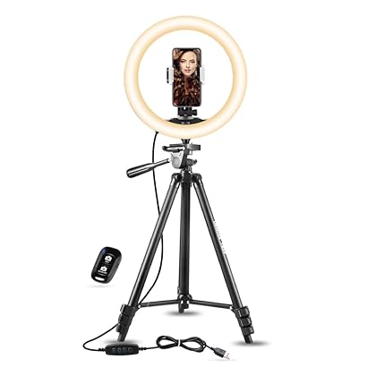 UBeesize TR50 and 10 inch Ring Light Selfie Ring Light with 50