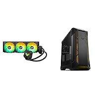 ASUS TUF Gaming LC II 360 ARGB All-in-One Liquid CPU Cooler with Aura Sync & TUF Gaming GT501 Mid-Tower Computer Case for up to EATX Motherboards with USB 3.0 Front Panel Cases GT501/GRY/WITH Handle