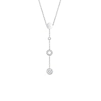 Elli Women's Y-Chain Necklace Circles Crystals in 925 Sterling Silver, Crystal