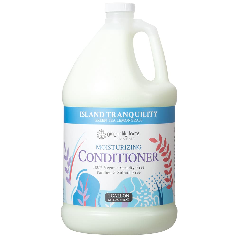 Ginger Lily Farms Botanicals Shampoo + Conditioner + Body Wash Bundle, Island Tranquility, 1 Gallon Each