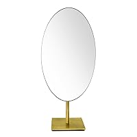 GURUN Large Oval Tabletop Vanity Mirror 7x12 Antique Brass Luxuries Makeup Mirror with Stand for Jeweller's M2017