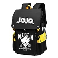 JoJo's Bizarre Adventure Anime Cosplay 15.6 Inch Laptop Backpack Rucksack with USB Charging Port and Headphone Jack Yellow / 1