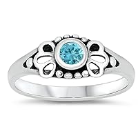 CHOOSE YOUR COLOR Sterling Silver Round Bezel Filigree Ring