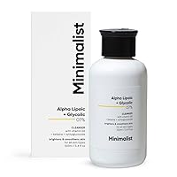 Minimalist 7% ALA & AHA Face Wash for Brightening, Exfoliating, Glow & Even Tone | With Vitamin B5 For Hydration & Glycolic Acid For Exfoliation | 3.4 Fl Oz / 100 ml