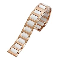 For women man Ceramic Bracelet stainless steel combination watchband 12 14 15 16 18 20 22mm strap fashion watch wristwatch band