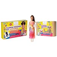 FABRIC n STITCH Fashion Designer Kits for Girls. Get Both Beginners & Intermediate Sewing Kits for Kids to Create Many Outfits for The Enclosed Doll & Mannequin.