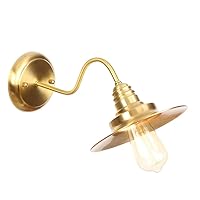 KUYT Sconce Fixture Modern Vintage Industrial Wall Sconce - Wall Light Fitting with Copper Lampshade, for Office Home Kitchen Living Room Bedroom Loft Bar - 1 Lights Indoor Home/L