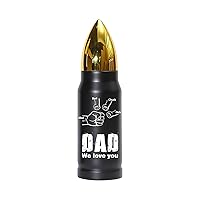 ALBERTBAND Personalized Fathers Gifts 304 Stainless Steel insulated tumblers for Dad 12.35oz 350ml black water bottle bullet cup Fist Bump with 2-6 Names