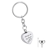 Cremation Jewelry Key chain Ashes I Used to be his Angle,Now He's Mine Stainless Steel Heart Pendant Memorial