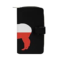 Llama Chile Flag Funny RFID Blocking Wallet Slim Clutch Organizer Purse with Credit Card Slots for Men and Women