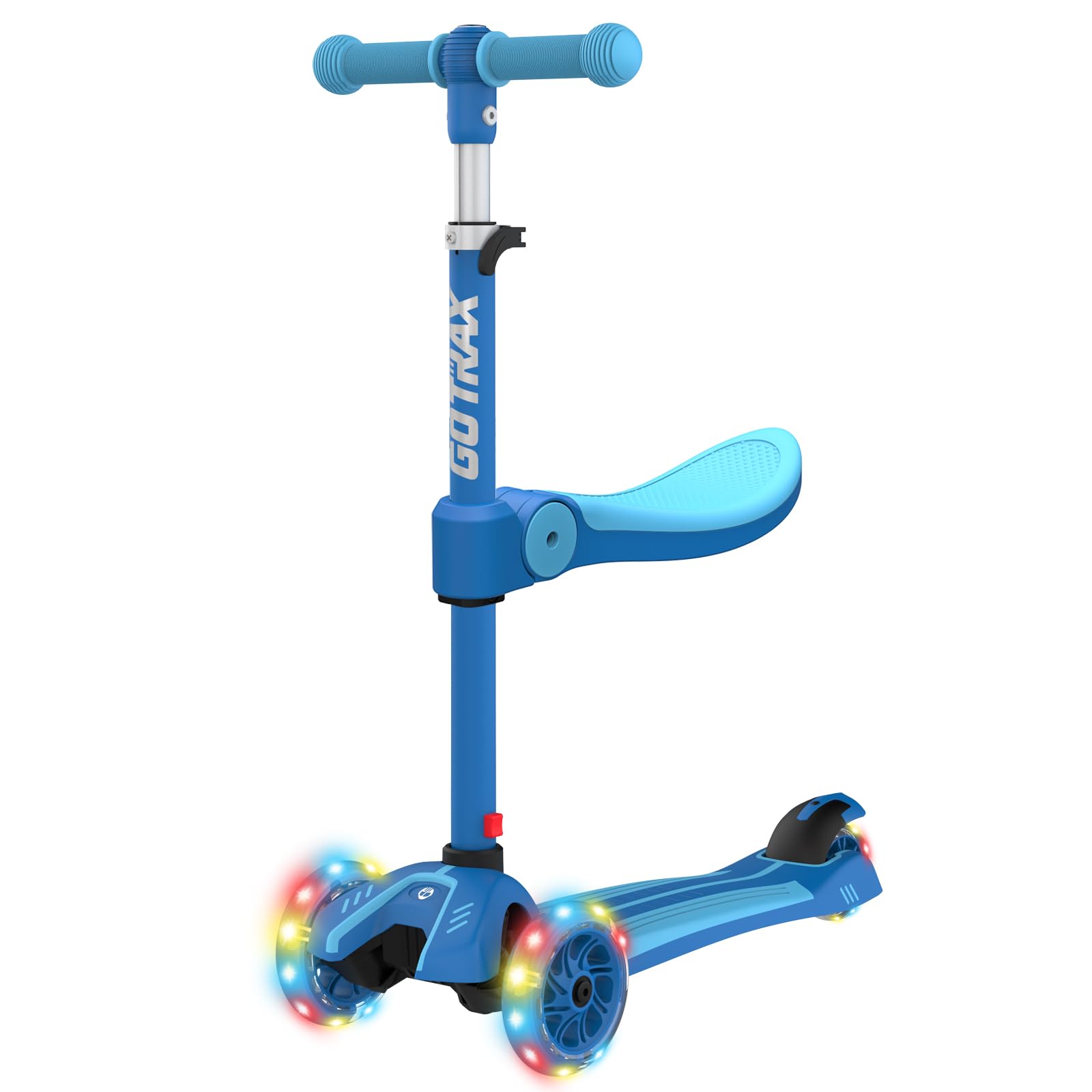 Gotrax KS1/KS3 Kids Kick Scooter, LED Lighted Wheels and 3Adjustable Height Handlebars, Lean-to-Steer & Widen Anti-Slip Deck, 3 Wheel Scooter for Boys & Girls Ages 2-8 and up to 100 Lbs