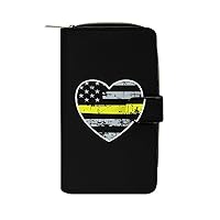 911 Dispatcher Thin Gold Line PU Leather Wallet Purse Clutch Coin Pocket Money Clip With Card Holder for Women Men