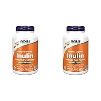 NOW Supplements, Inulin Prebiotic Pure Powder, Certified Organic, Non-GMO Project Verified, Intestinal Support*, 8-Ounce (Pack of 2)