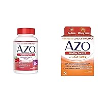 AZO Cranberry Pro Urinary Tract Health Supplement 600mg PACRAN, 1 Serving = More Than 1 Glass of Cranberry Juice 100 CT + Bladder Control with Go-Less Daily Supplement, 72 Count