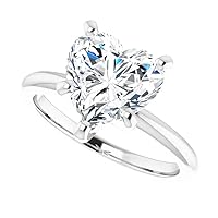 JEWELERYIUM 3 CT Heart Cut Colorless Moissanite Engagement Ring, Wedding/Bridal Ring Set, Halo Style, Solid Sterling Silver, Anniversary Bridal Jewelry, Best Ring for Women