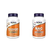 Supplements, Bromelain 2,400 GDU/g - 500 mg, Natural Proteolytic Enzyme*, 120 Veg Capsules & Supplements, NAC 600 mg with Selenium & Molybdenum, 250 Veg Capsules