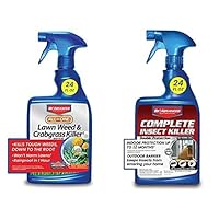BIOADVANCED All-in-One Lawn Weed & Crabgrass Killer Bundled with Complete Insect Killer 24 Oz Ready to Spray