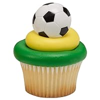 Soccer Ball Cupcake Rings - 24 pc