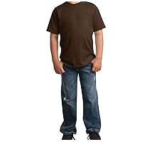 Youth Casual Short Sleeves 50/50 Cotton/Poly Core Blend Crew Neck T-Shirt