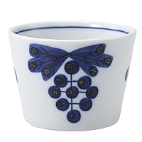 Saikai Pottery 20806 Hasami Ware Cup, Buckwheat Inoguchi Buckwheat Choko, Diameter Approx. 2.8 inches (7 cm), Pettit Indigo Fruit, Blue