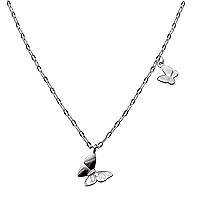 Original S925 Sterling Silver Sweet Butterfly Sequined Clavicle Chain Necklace Niche Design Trendy Necklace