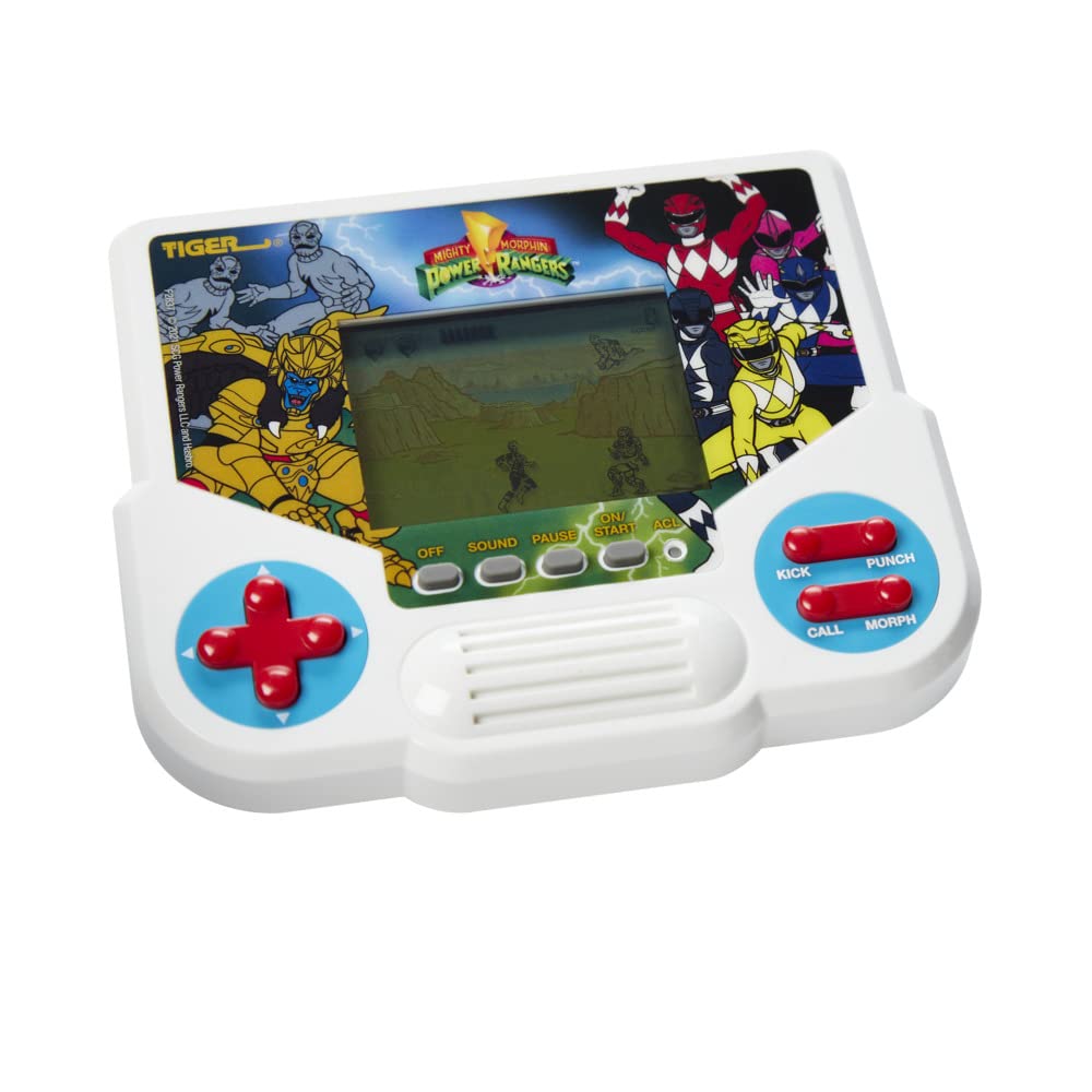 Hasbro Gaming Tiger Electronics Mighty Morphin Power Rangers Electronic LCD Video Game,Retro-Inspired Edition,Handheld 1-Player Game,Ages 8 and Up,White