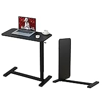 Mobile Standing Desk 90° Tilt Table Height Adjustable Storable Overbed Table 30 Inch Rolling Laptop Desk with Gas Spring Riser and Wheels for Home Office Medical School