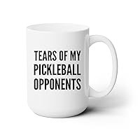 Panvola Tears of My Pickleball Opponents Sports Player Coffee Mug Ceramic Cup Novelty Drinkware (15 oz, White)