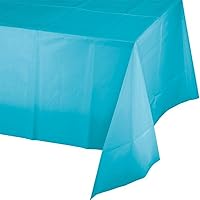Creative Converting Bermuda Blue Tablecover-1 Pc Rectangular Plastic Table Cover